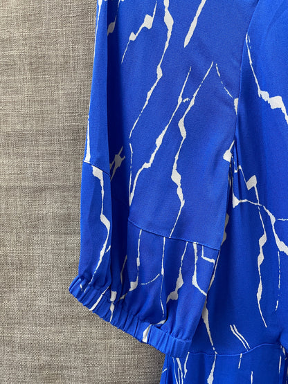 Whistles New with Tags Cobalt Blue Print Lightweight Maxi Dress UK 12