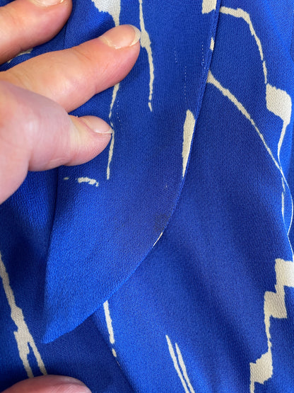 Whistles New with Tags Cobalt Blue Print Lightweight Maxi Dress UK 12