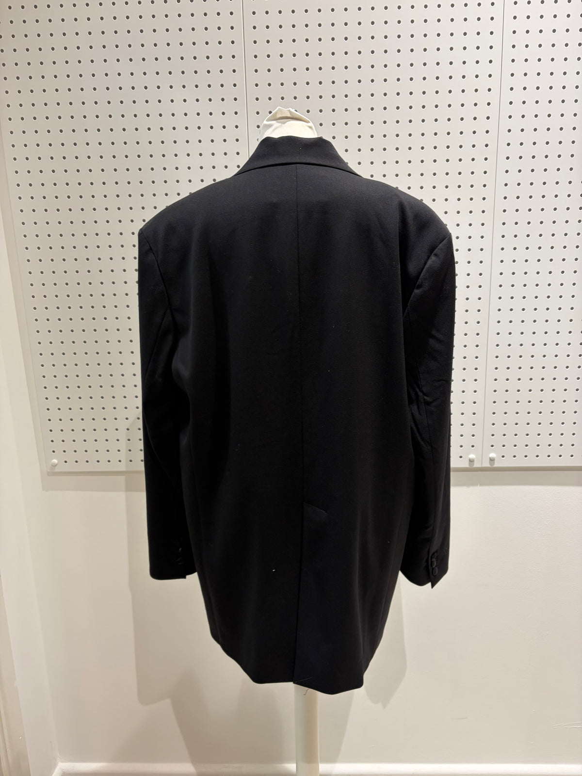7 For All Mankind Black Satin Wool XL Blazer