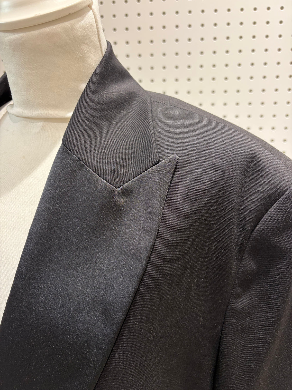 7 For All Mankind Black Satin Wool XL Blazer