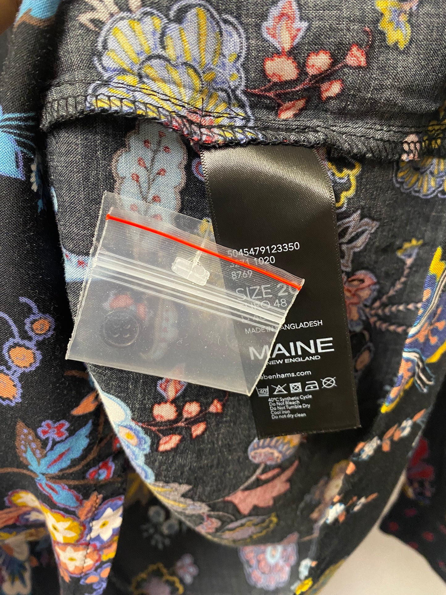 Maine New England Black Floral Tunic Top 20