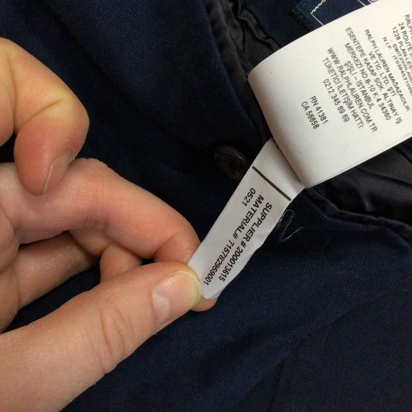 BNWT Polo Ralph Lauren Blue Cotton Blend Blazer Jacket Size 42R