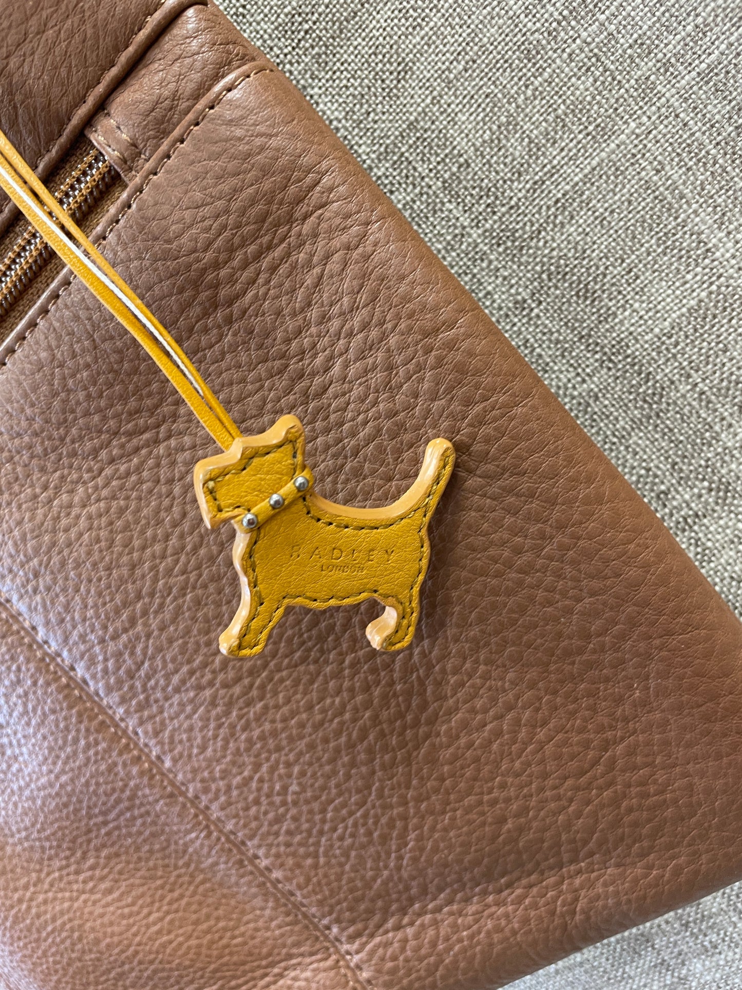 Radley Brown Tan Yellow Leather Crossbody Bag Handbag