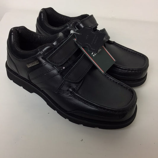 BNWT Kangol Black Harrow Vel Strap Leather Shoes Size UK 5