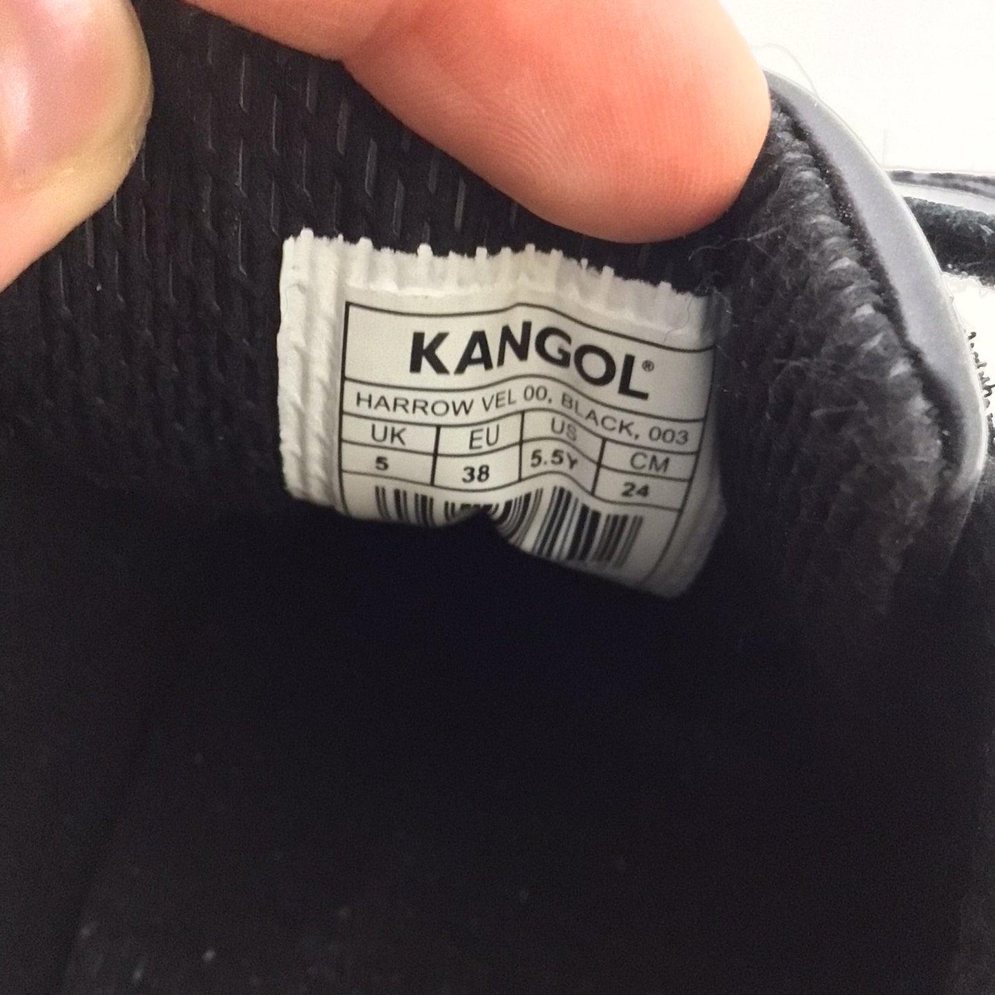 BNWT Kangol Black Harrow Vel Strap Leather Shoes Size UK 5