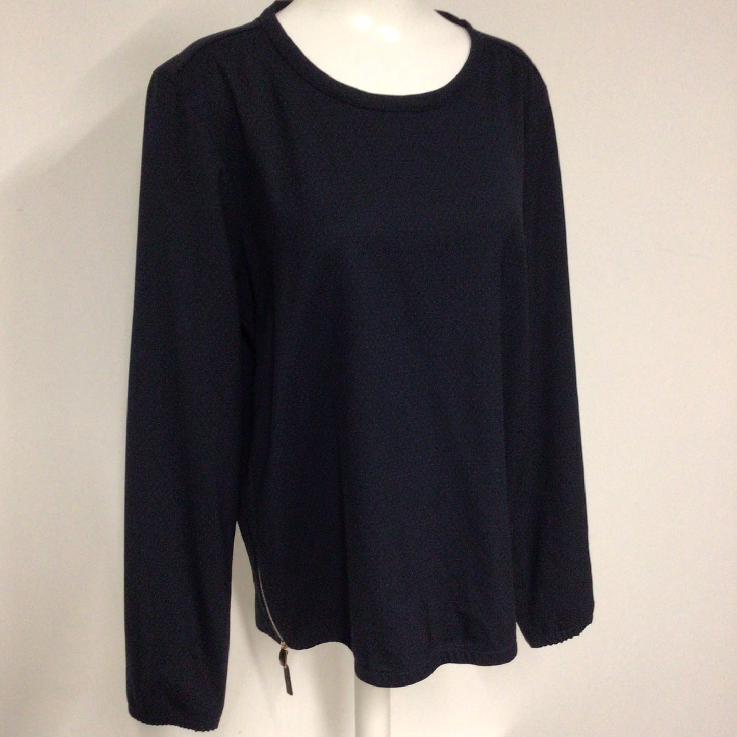 Paul Smith Made in Italy Navy Blue Speckled Sweater Top w/Zip Detail Size M