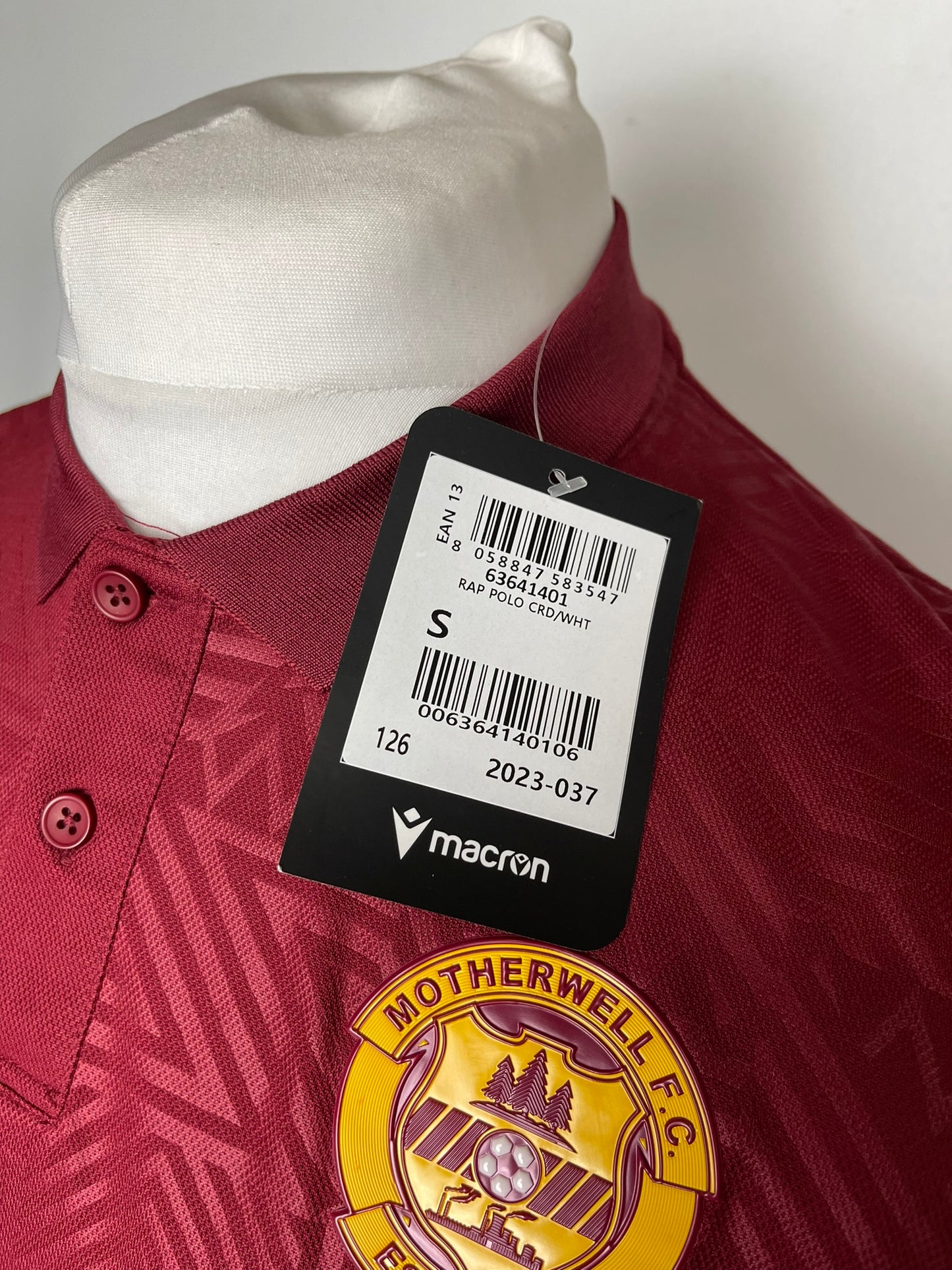 BNWT Motherwell FC Maroon Polo Top Small