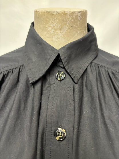 Ganni Black Broderie Shirt Dress 34/6