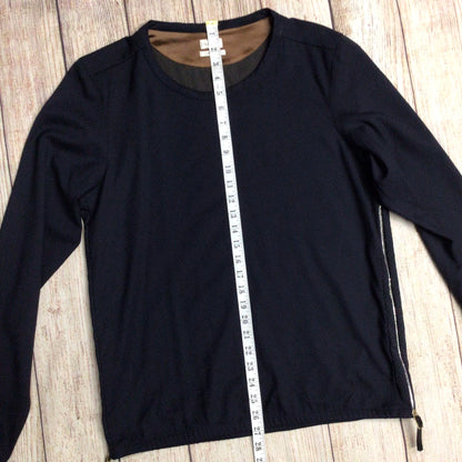 Paul Smith Made in Italy Navy Blue Speckled Sweater Top w/Zip Detail Size M