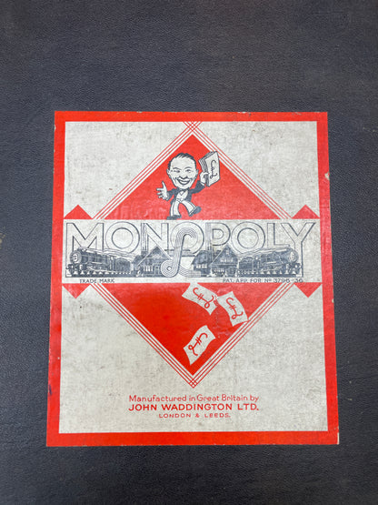 Vintage Monopoly Board 1957 - 1966 1950s 1960s