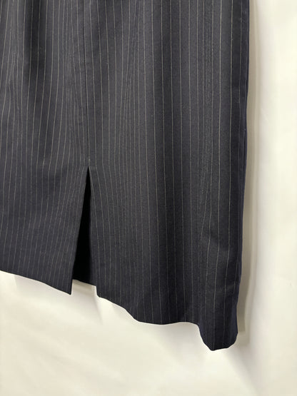 Vintage Burberrys Navy Wool Pinstripe Pencil Skirt Small W28