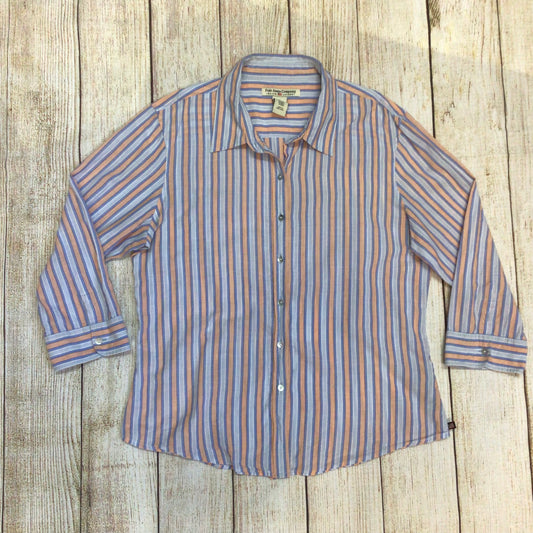 Polo Jeans Co. Ralph Lauren Blue Orange Cotton Striped Shirt Size XL (kids)