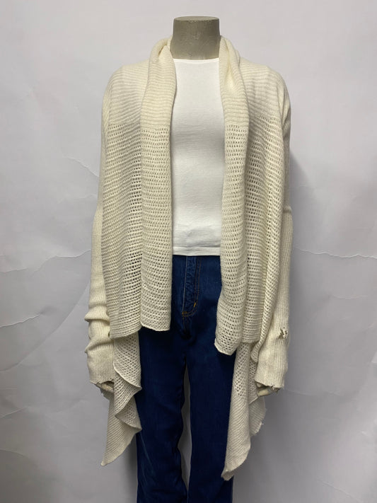 Zadig and Voltaire Cream Open Waterfall Knit Cardigan One Size