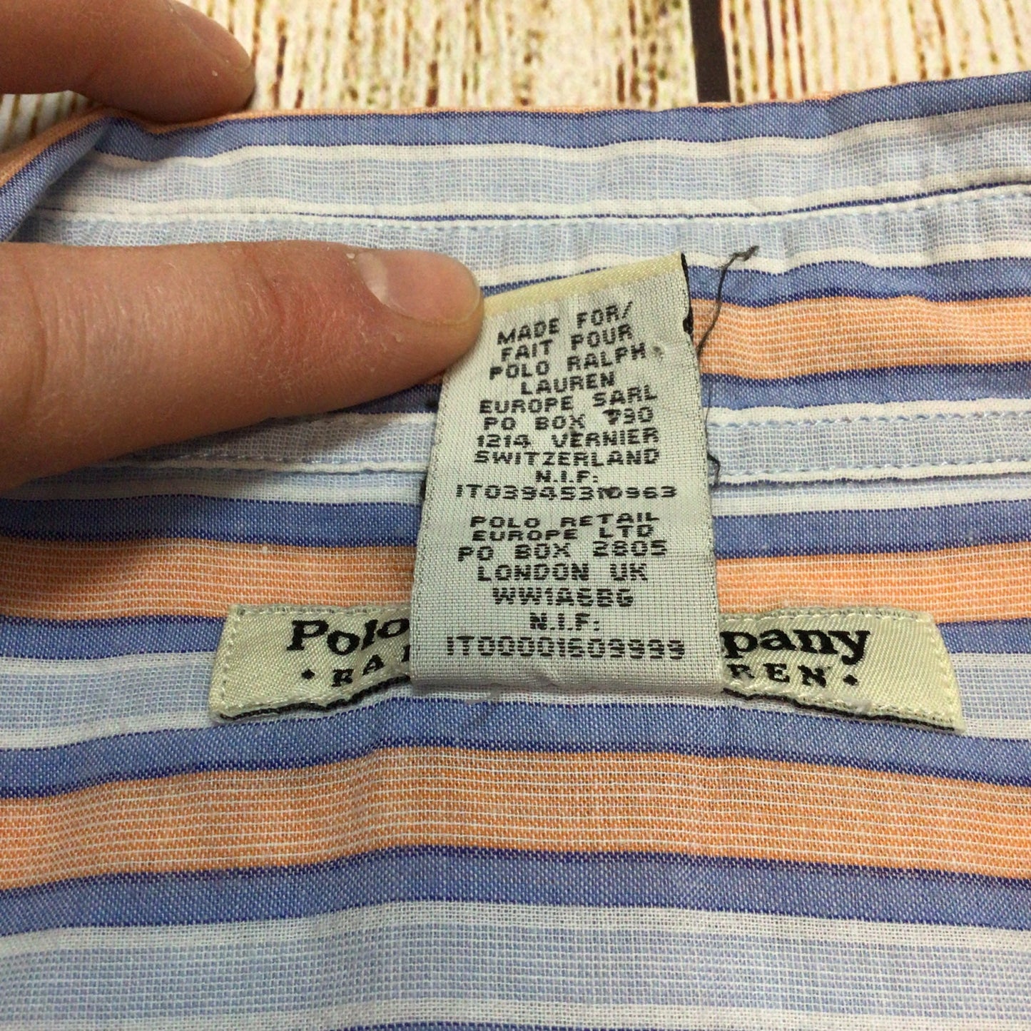Polo Jeans Co. Ralph Lauren Blue Orange Cotton Striped Shirt Size XL (kids)