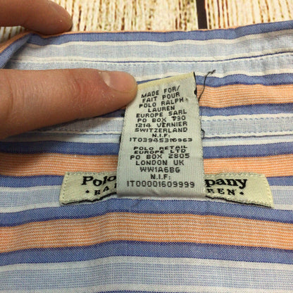 Polo Jeans Co. Ralph Lauren Blue Orange Cotton Striped Shirt Size XL (kids)