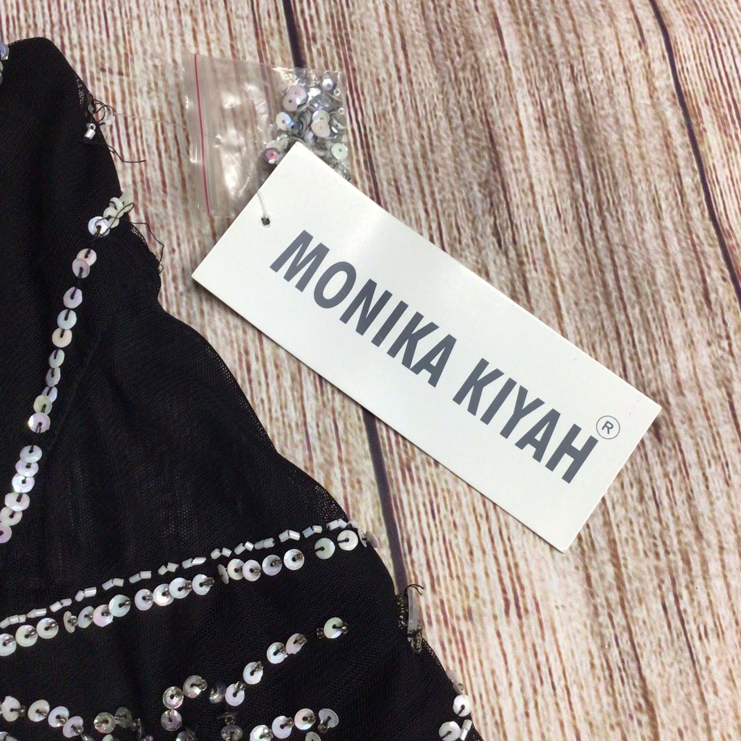 BNWT Monika Kiyah Black Maxi Sequin Dress Size 14