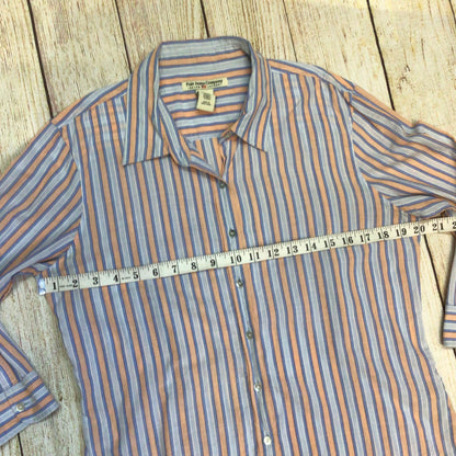 Polo Jeans Co. Ralph Lauren Blue Orange Cotton Striped Shirt Size XL (kids)