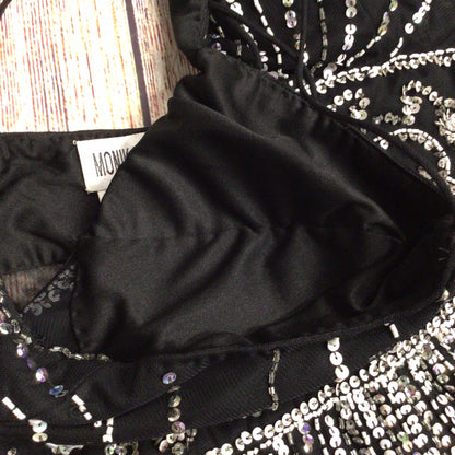 BNWT Monika Kiyah Black Maxi Sequin Dress Size 14