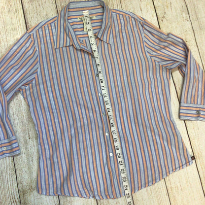 Polo Jeans Co. Ralph Lauren Blue Orange Cotton Striped Shirt Size XL (kids)
