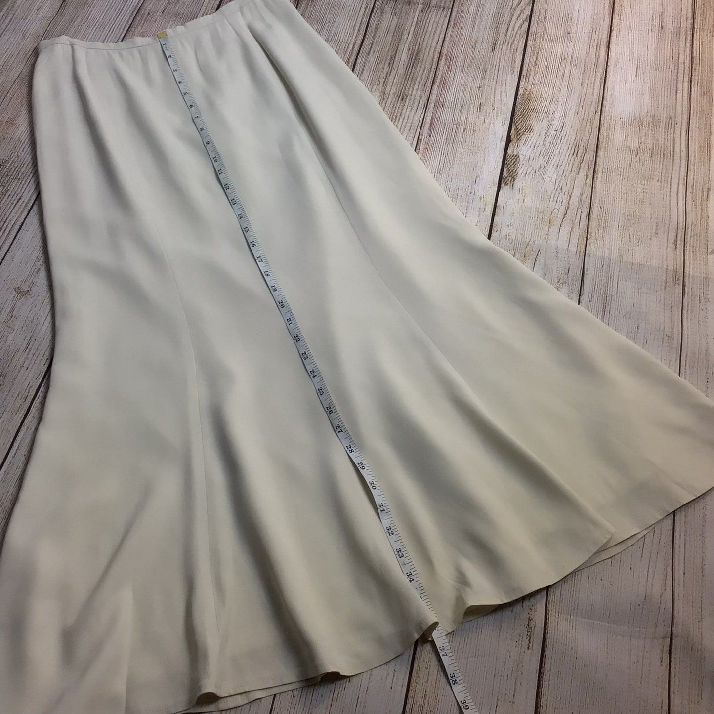 Elégance Paris Cream Lined Flare Skirt Size 12