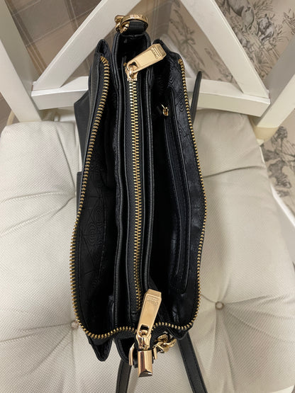 Dune Black Faux Leather Handbag Bag with Gold Hardware