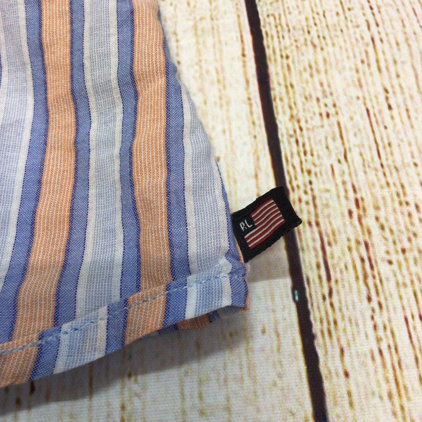 Polo Jeans Co. Ralph Lauren Blue Orange Cotton Striped Shirt Size XL (kids)