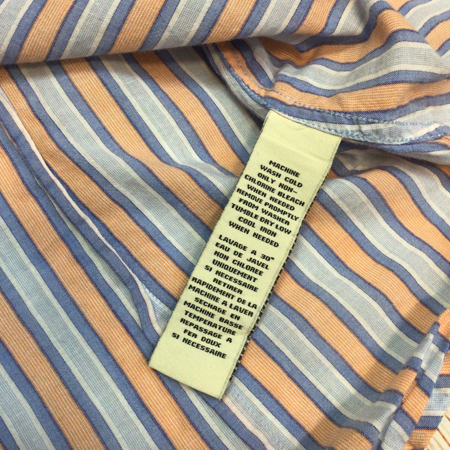 Polo Jeans Co. Ralph Lauren Blue Orange Cotton Striped Shirt Size XL (kids)