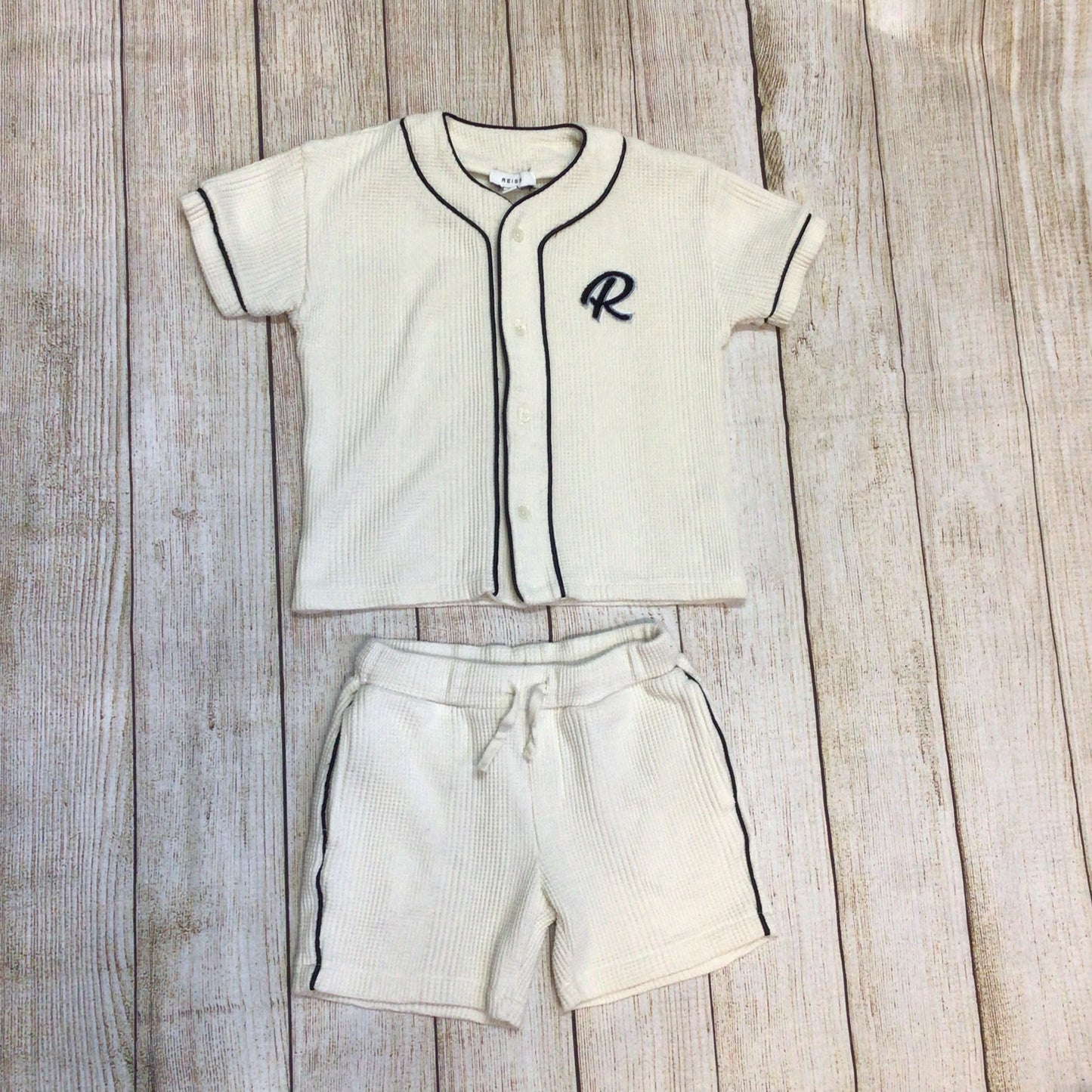 Reiss Ecru Jonny Senior Textured Shirt & Shorts 2 Piece Size (7-8yrs, 128cm)