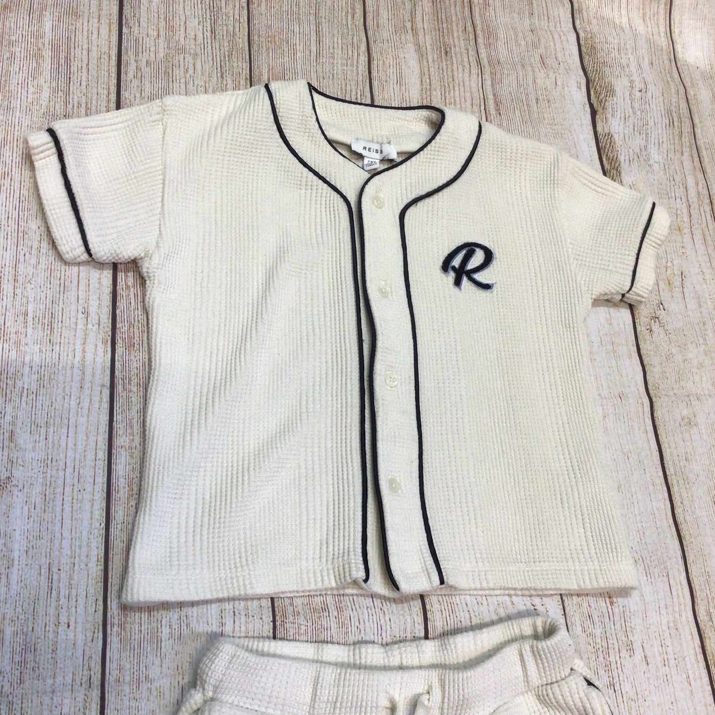 Reiss Ecru Jonny Senior Textured Shirt & Shorts 2 Piece Size (7-8yrs, 128cm)