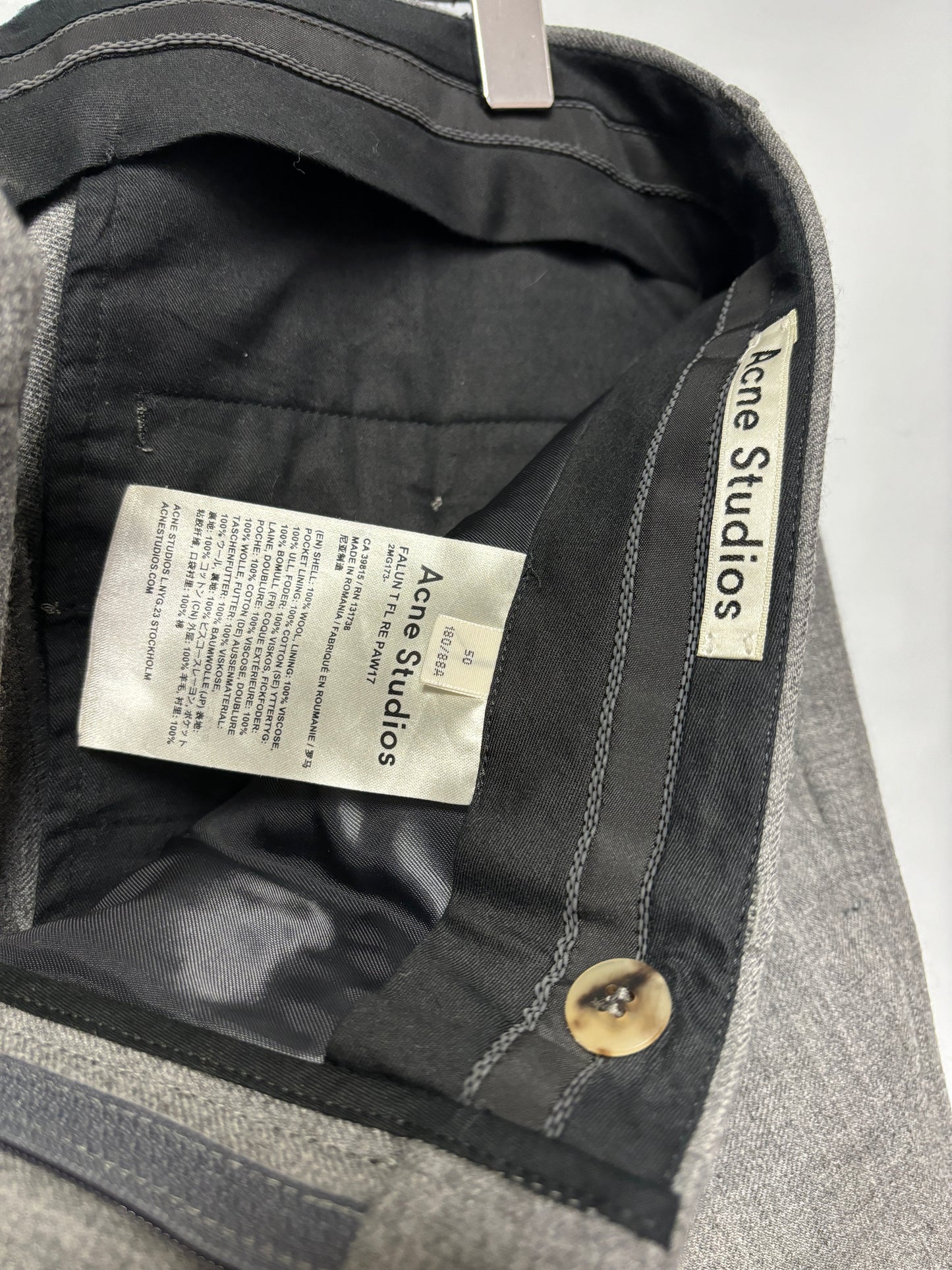 Acne Studios Grey Wool Two Piece Suit 48/50 (W34 Trousers)