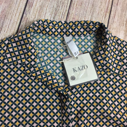 BNWT Kazo Yellow, Pink Multi Patterned Blouse Size L