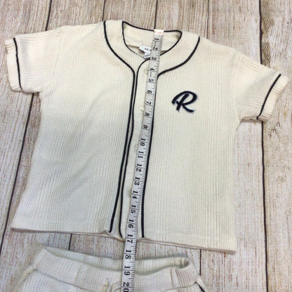 Reiss Ecru Jonny Senior Textured Shirt & Shorts 2 Piece Size (7-8yrs, 128cm)