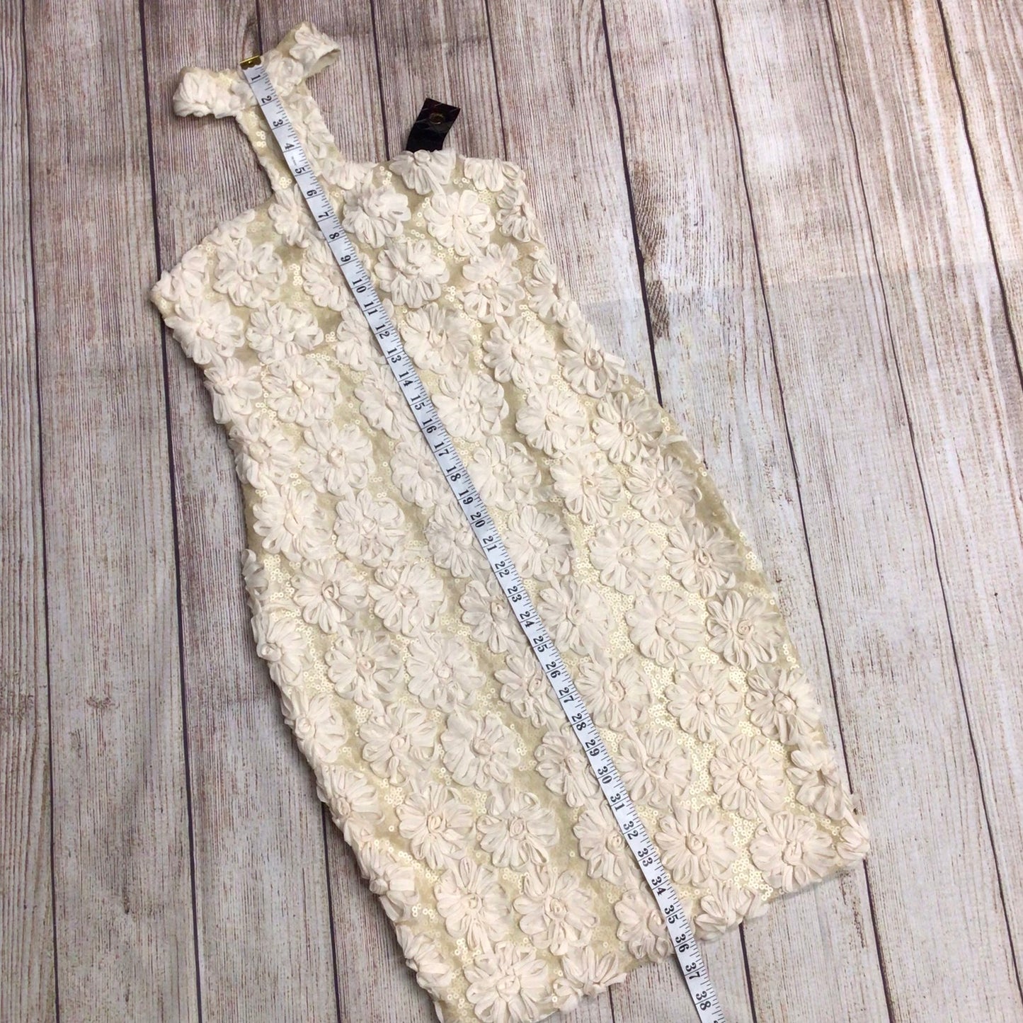 BNWT River Island Cream Flower Sequinned Halter Neck Dress Size 12