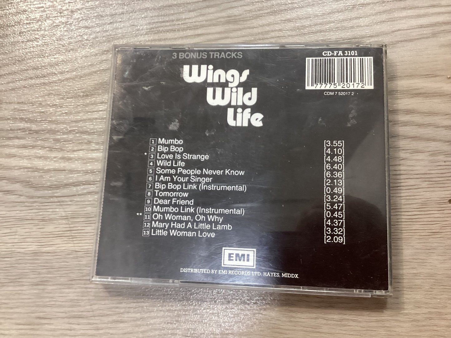 Wings - Wild Side - EMI Fame - 1987 Swindon Pressing - CD-FA 3101