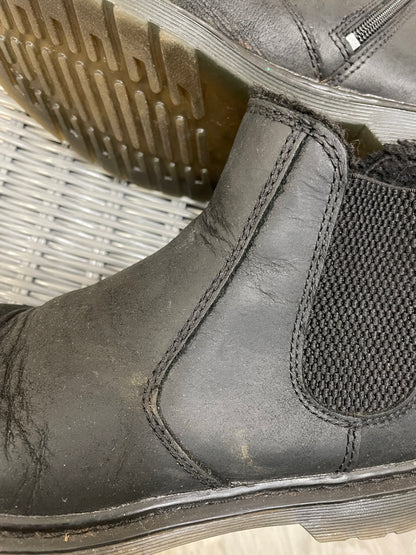 Doc Dr Martens Black Leather Nubuck Fur Lined Air Wair Ankle Boots UK 3