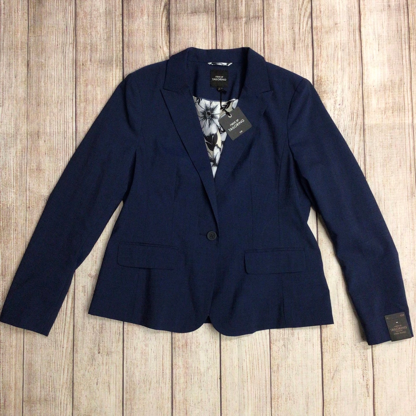 BNWT Next Tailoring Blue Wool Blend Blazer Jacket Size 14