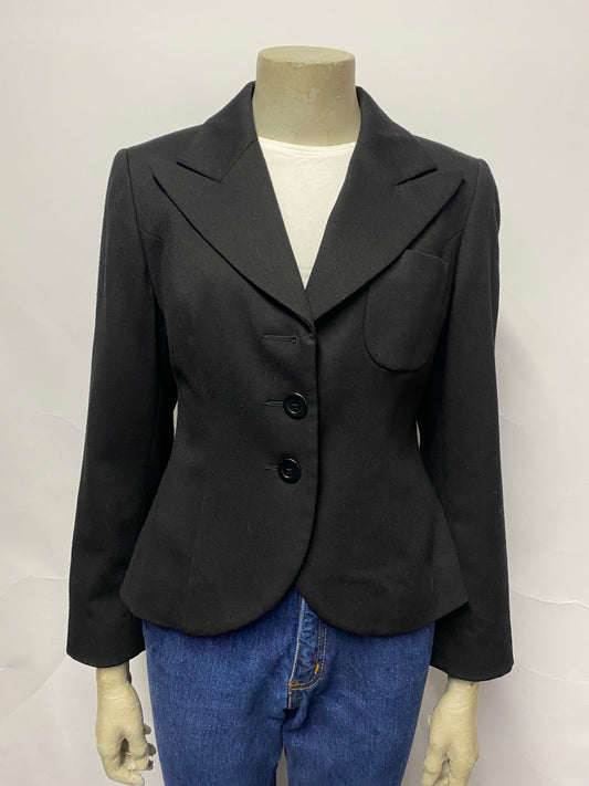 Hobbs Black Short Wool Blazer 8