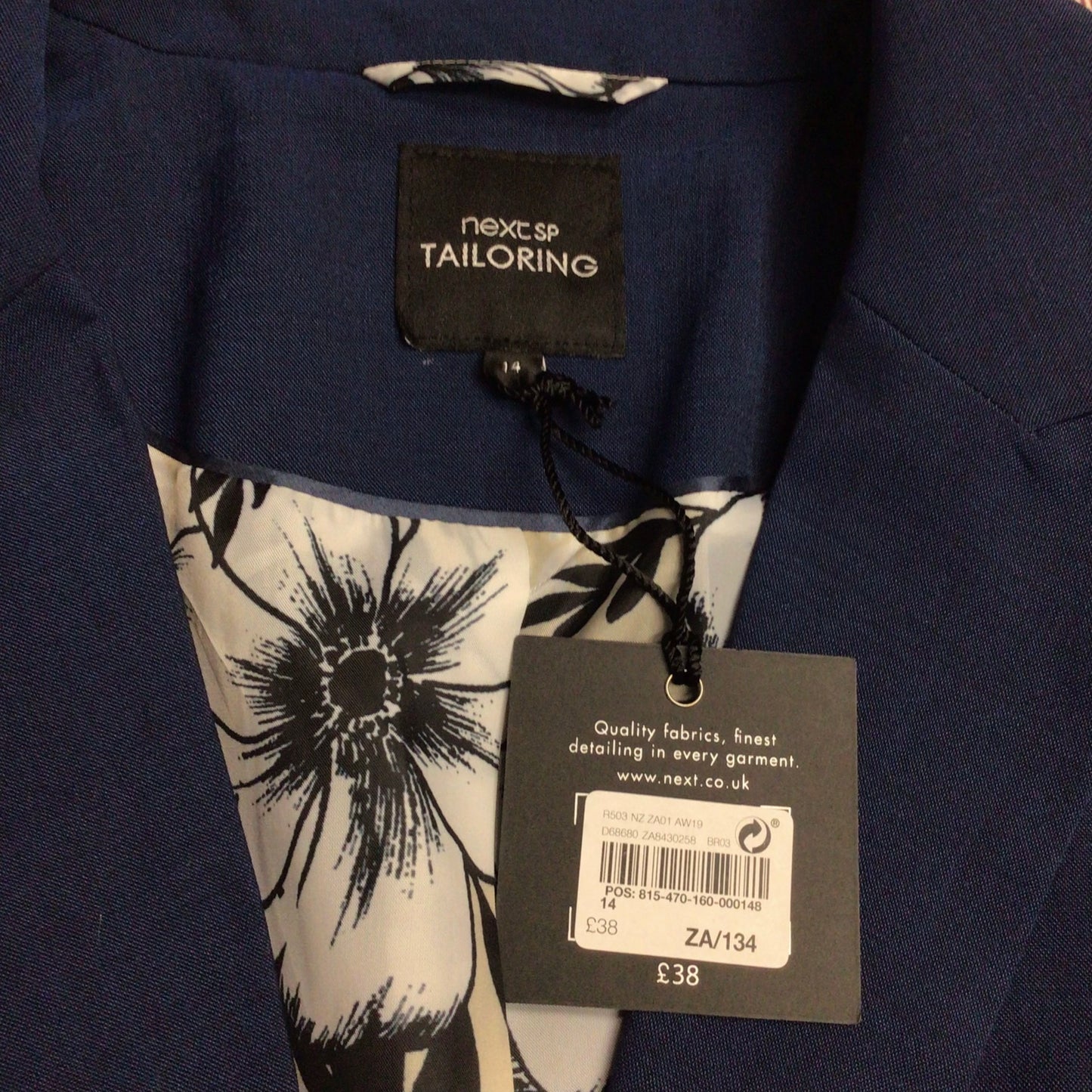 BNWT Next Tailoring Blue Wool Blend Blazer Jacket Size 14