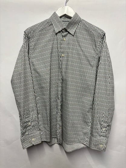 Eton Feather Pattern Slim Fit Long Sleeve Shirt Medium