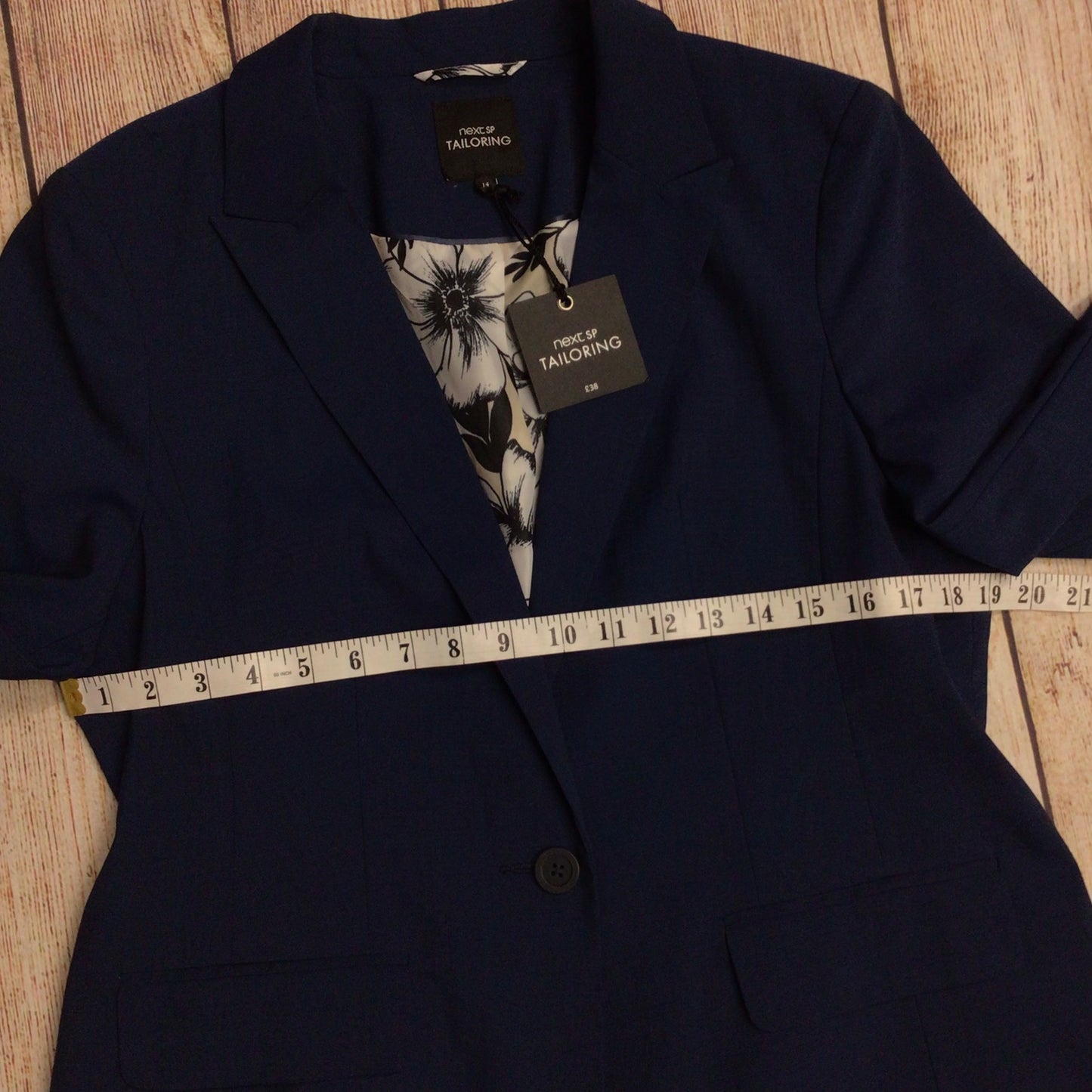 BNWT Next Tailoring Blue Wool Blend Blazer Jacket Size 14