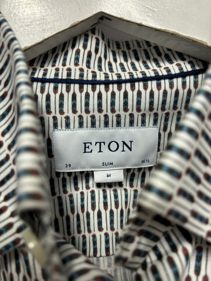 Eton Feather Pattern Slim Fit Long Sleeve Shirt Medium