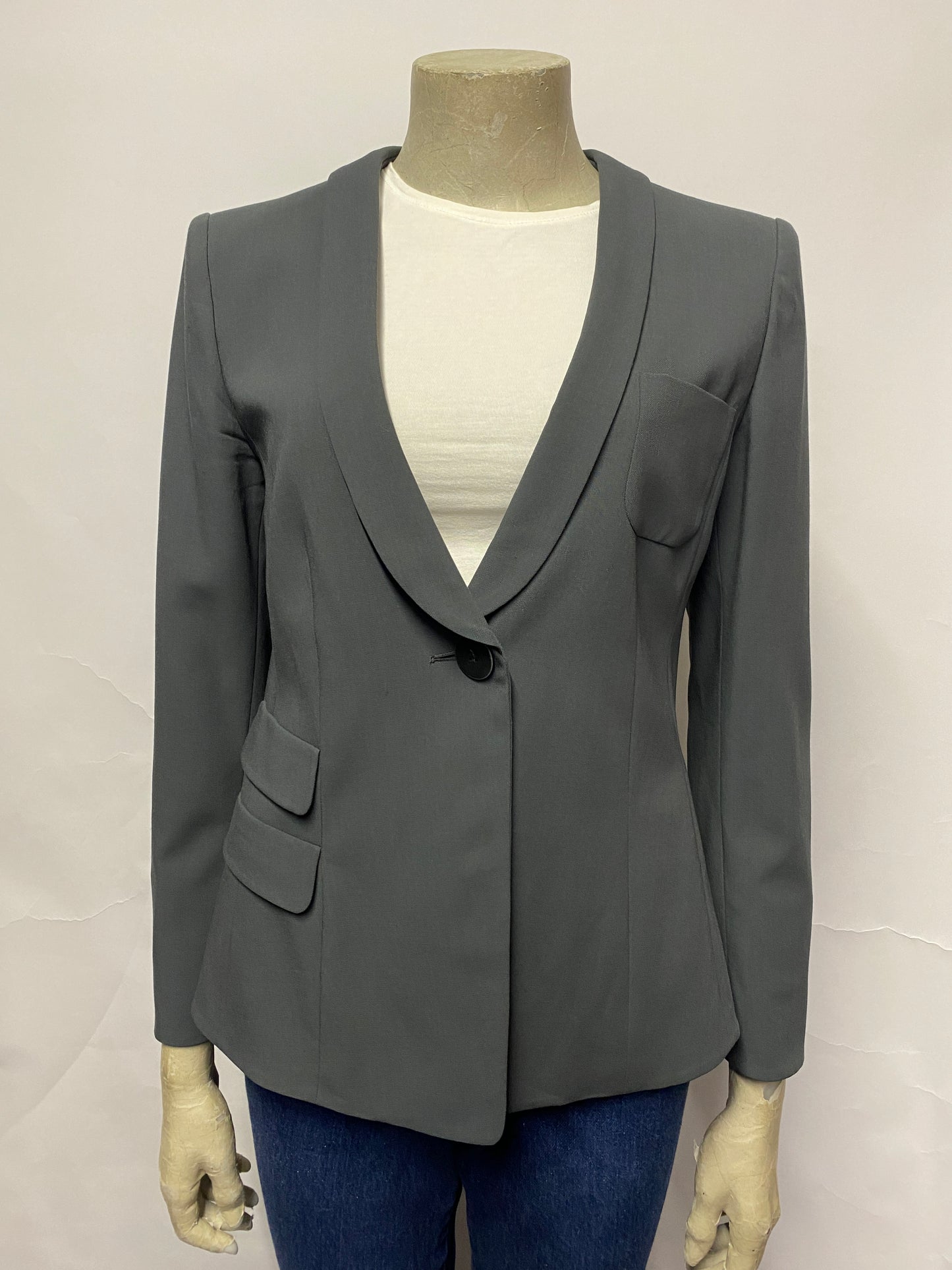 Giorgio Armani Grey Single Button Simple Blazer Small