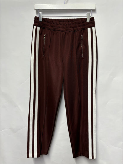 Allsaints Maroon and White Tape Cropped Tracksuit Bottoms Small