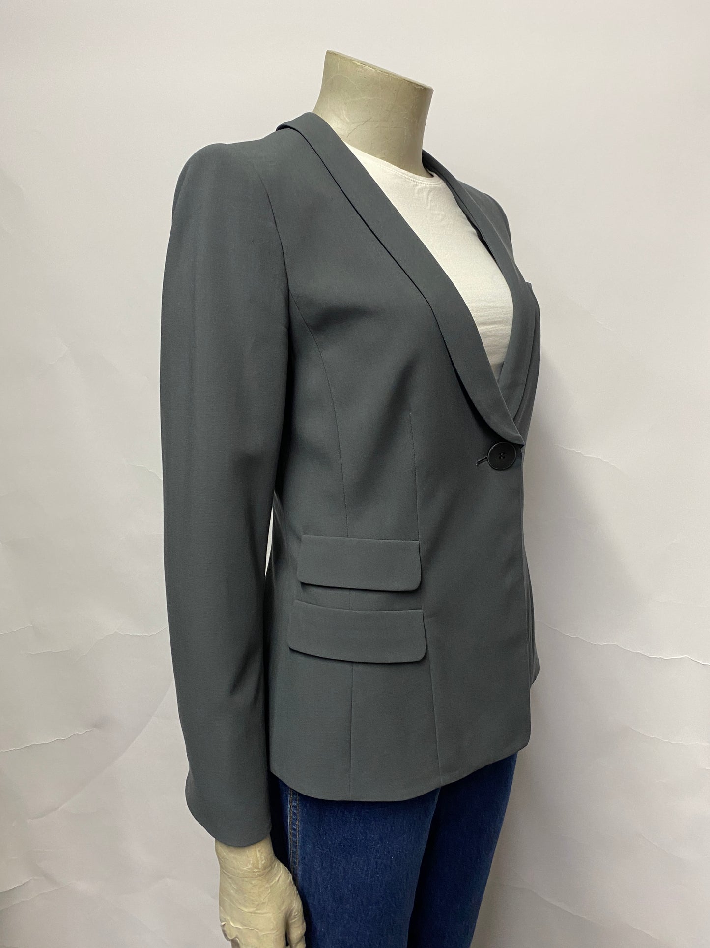 Giorgio Armani Grey Single Button Simple Blazer Small