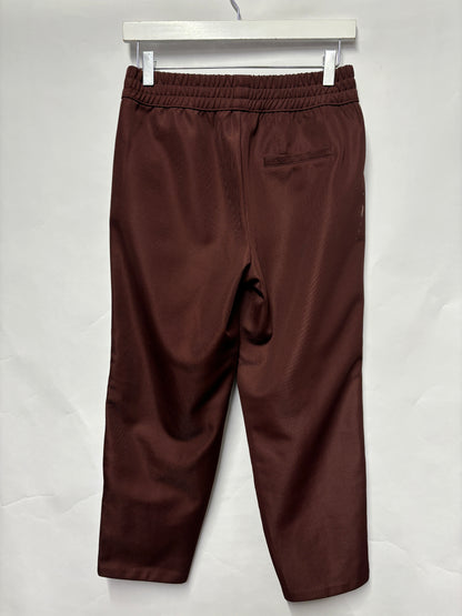 Allsaints Maroon and White Tape Cropped Tracksuit Bottoms Small