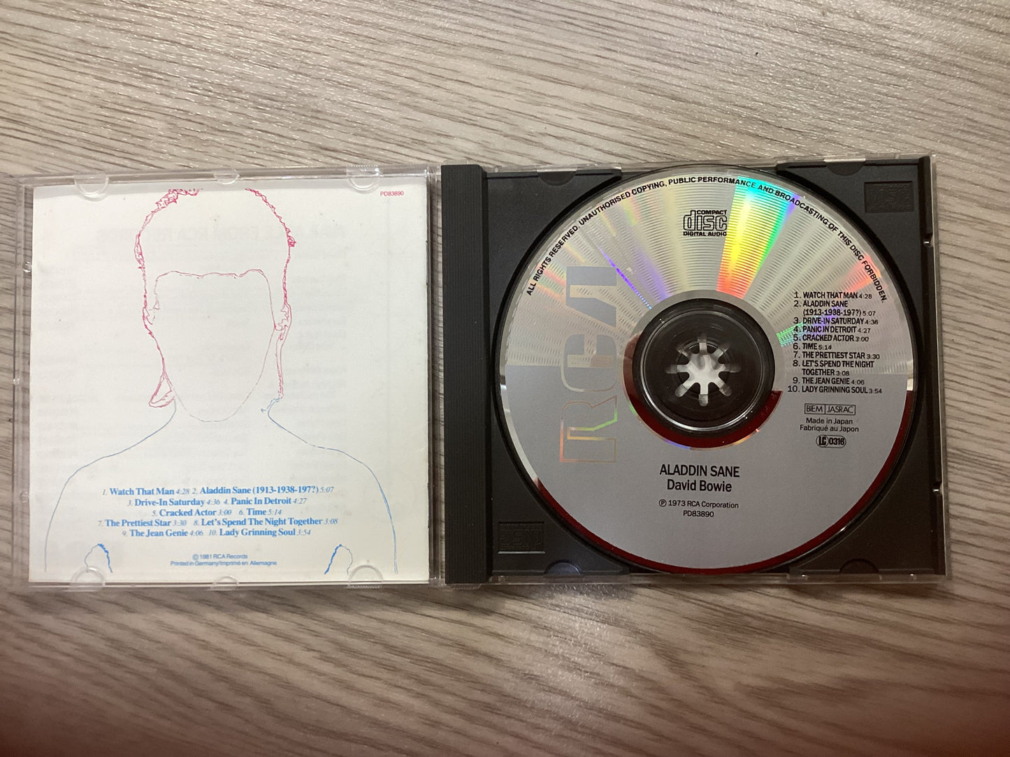 David Bowie - Aladdin Sane - First UK CD Release 1984 - RCA PD83890