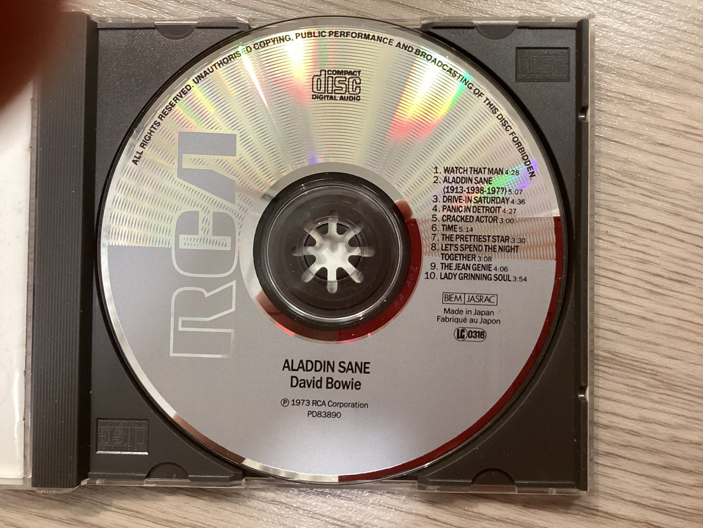 David Bowie - Aladdin Sane - First UK CD Release 1984 - RCA PD83890