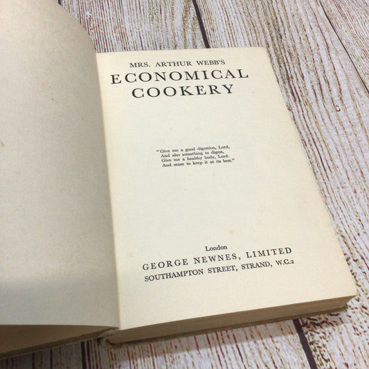 Mrs Arthur Webb’s Economical Cookery (George Newnes Ltd.)