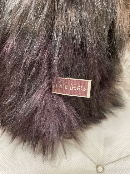Charlie Bears Large Brown & Purple 'Chuckles' Stuff Bear with Cow Bells Collar