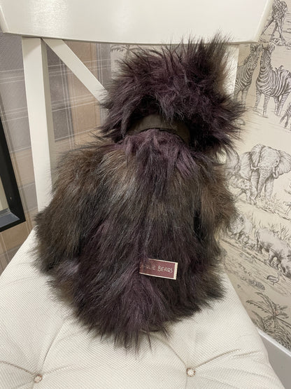 Charlie Bears Large Brown & Purple 'Chuckles' Stuff Bear with Cow Bells Collar